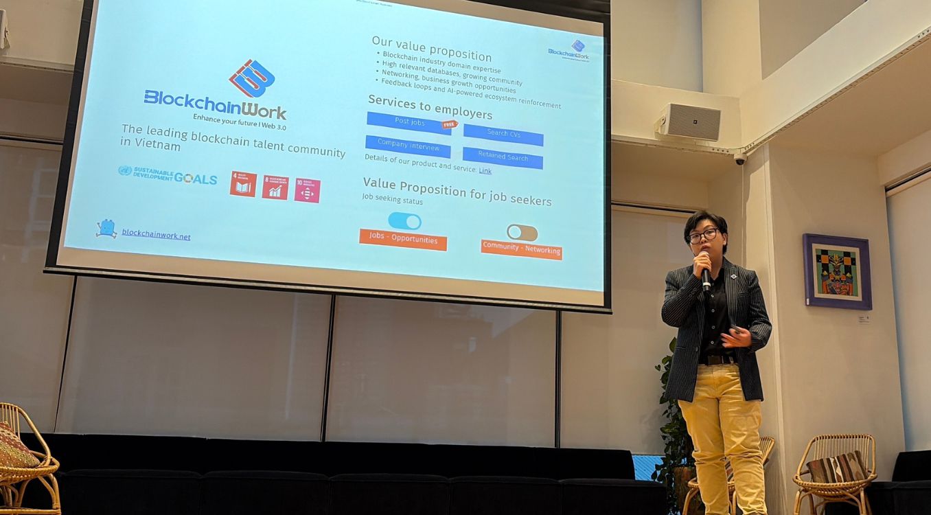 BlockchainWork presenting at the Corporate Pitching Session of SMU Executive Dialogue 2026